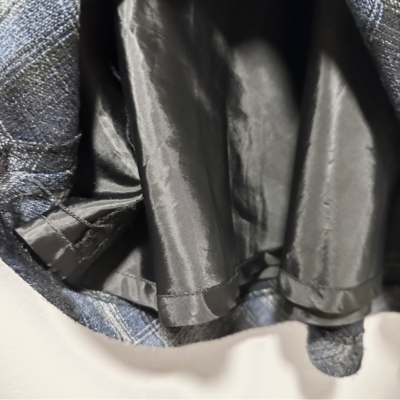 Pendleton Blue Gray Plaid Wool Blend Midi Skirt Size 8 Cabincore Academia EUC - Picture 10 of 11